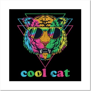 Cool Cat 80s Vibe Posters and Art